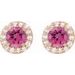 Round 4-Prong Halo-Style Earrings