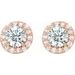 Round 4-Prong Halo-Style Earrings