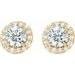 Round 4-Prong Halo-Style Earrings