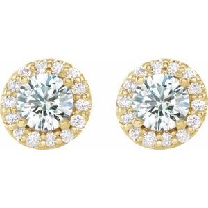 Round 4-Prong Halo-Style Earrings