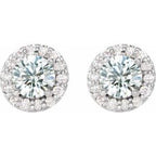 Round 4-Prong Halo-Style Earrings