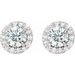 Round 4-Prong Halo-Style Earrings