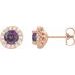 Round 4-Prong Halo-Style Earrings