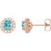 Round 4-Prong Halo-Style Earrings