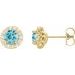 Round 4-Prong Halo-Style Earrings