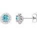 Round 4-Prong Halo-Style Earrings