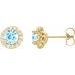 Round 4-Prong Halo-Style Earrings