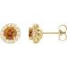 Round 4-Prong Halo-Style Earrings