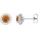 Round 4-Prong Halo-Style Earrings