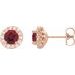 Round 4-Prong Halo-Style Earrings