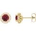 Round 4-Prong Halo-Style Earrings