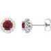 Round 4-Prong Halo-Style Earrings