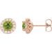 Round 4-Prong Halo-Style Earrings