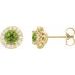 Round 4-Prong Halo-Style Earrings