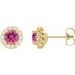 Round 4-Prong Halo-Style Earrings