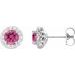 Round 4-Prong Halo-Style Earrings