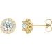 Round 4-Prong Halo-Style Earrings