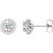 Round 4-Prong Halo-Style Earrings