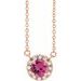 French-Set Halo-Style Necklace or Center