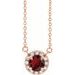 French-Set Halo-Style Necklace or Center