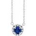 French-Set Halo-Style Necklace or Center