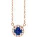 French-Set Halo-Style Necklace or Center
