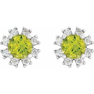 Round 4-Prong Halo-Style Earrings