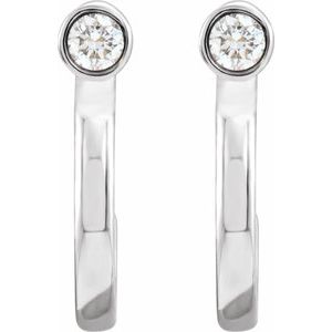 Bezel-Set Hoop Earrings