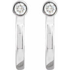 Bezel-Set Hoop Earrings