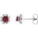 Round 4-Prong Halo-Style Earrings