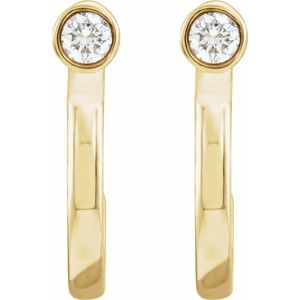 Bezel-Set Hoop Earrings