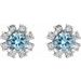 Round 4-Prong Halo-Style Earrings