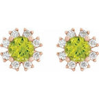 Round 4-Prong Halo-Style Earrings
