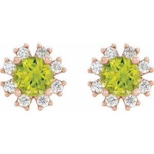 Round 4-Prong Halo-Style Earrings