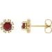 Round 4-Prong Halo-Style Earrings