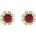 Round 4-Prong Halo-Style Earrings