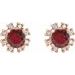 Round 4-Prong Halo-Style Earrings