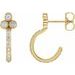 Accented Bezel-Set J-Hoop Earrings