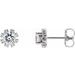 Round 4-Prong Halo-Style Earrings