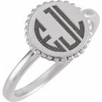 Engravable Beaded Signet Ring