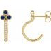 Accented Bezel-Set J-Hoop Earrings