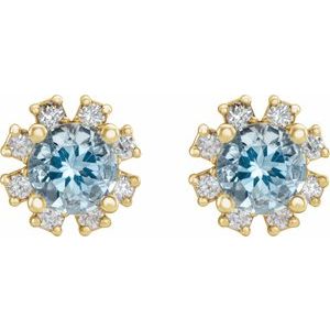 Round 4-Prong Halo-Style Earrings