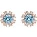 Round 4-Prong Halo-Style Earrings