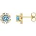 Round 4-Prong Halo-Style Earrings