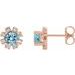 Round 4-Prong Halo-Style Earrings