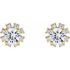 Round 4-Prong Halo-Style Earrings