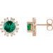 Round 4-Prong Halo-Style Earrings