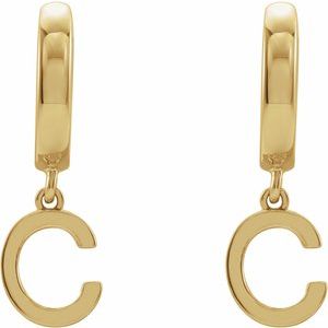 Initial Huggie Earrings