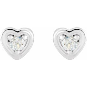 Round 3-Prong Youth Heart Earrings