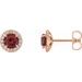 Round 4-Prong Halo-Style Earrings